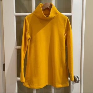 Dudley Stephens Turtleneck Sweater Size S Yellow Gold Fleece Pullover USA Women